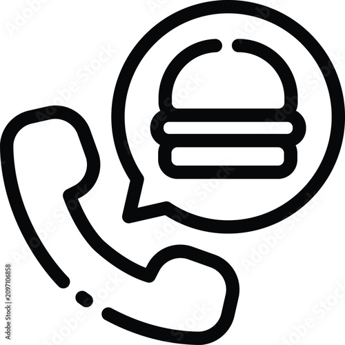 Food Delivery Icon Outline Vector