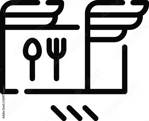 Food Delivery Icon Outline Vector