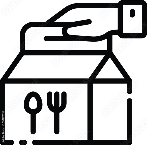 Food Delivery Icon Outline Vector