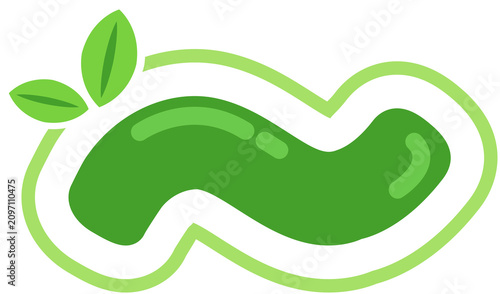 Cuadro en lienzo Green Leaf Decorated Tilde