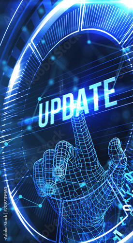 Business, Technology, Internet and network concept. Update software computer program upgrade. 3d illustration