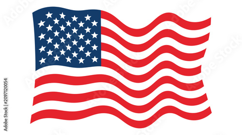 Waving american flag illustration patriotic symbol of the united states for independence day