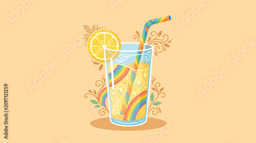 Canvastavla Colorful Summer Refreshing Lemonade Drink.