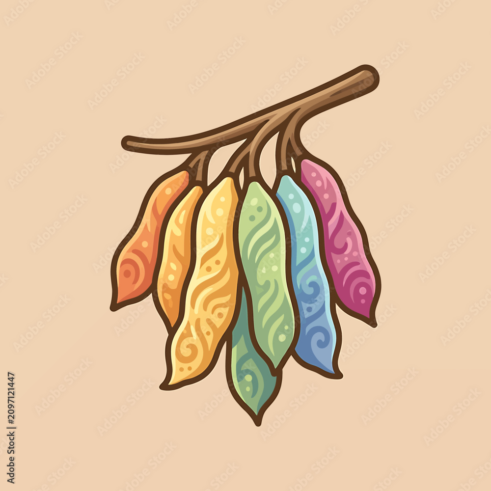 Obraz premium Colorful leaves on a branch.