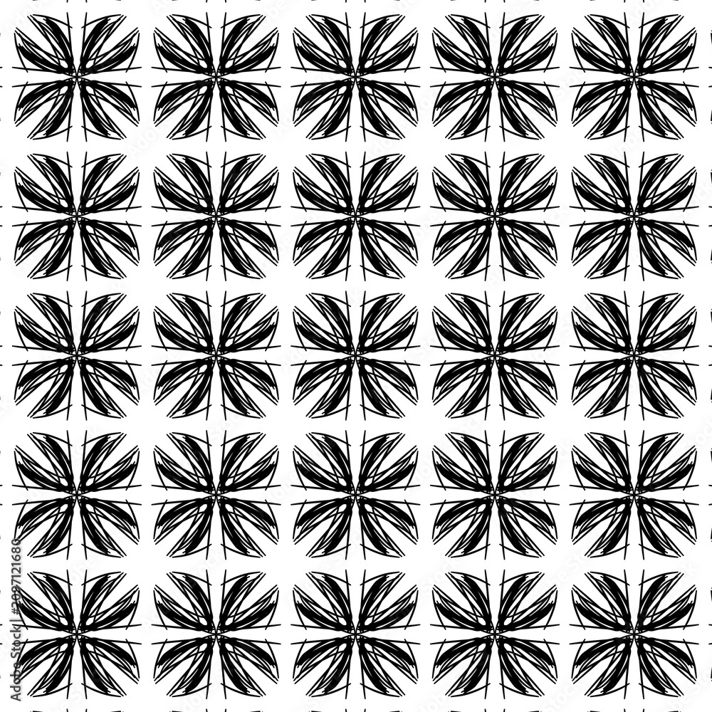 Fototapeta premium black and white seamless pattern