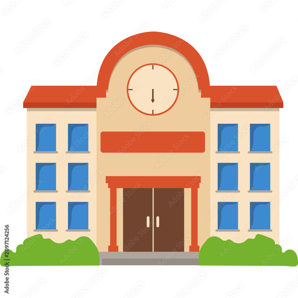 Obraz premium School Building Illustration