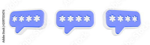 Tapety artystyczne password icon 3d render