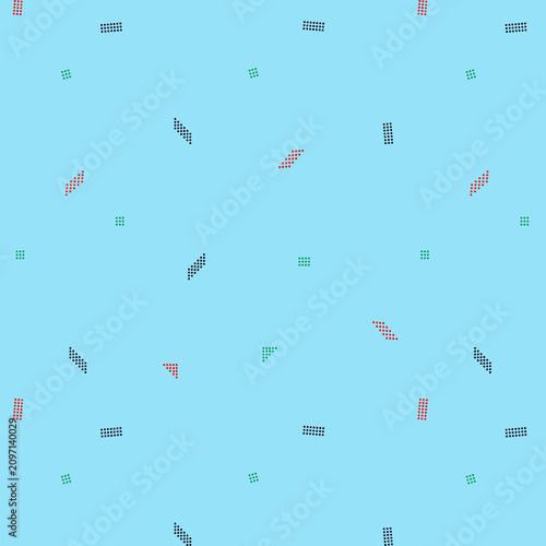 Textile motif seamless pattern. Abstract line shape geometric motif basic pattern