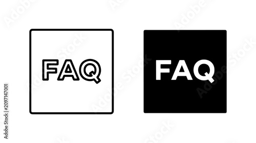 Fotografie Faq frequently asked questions icon outline and solid version