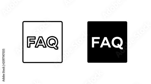 Fotografía Faq frequently asked questions icon outline and solid version
