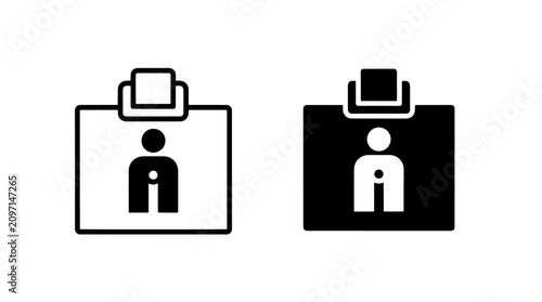 Identification badge icon set for personnel access control