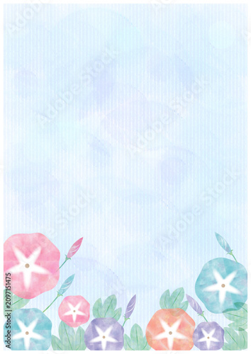 水彩朝顔の背景