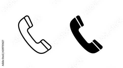 Canvastavla Telephone receiver vector icons featuring outline and solid