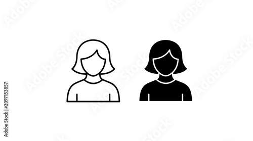 Foto Woman avatar icons with round neckline styles, character