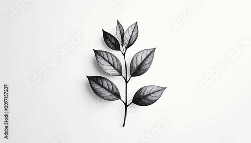 Foto A single stem with several leaves.