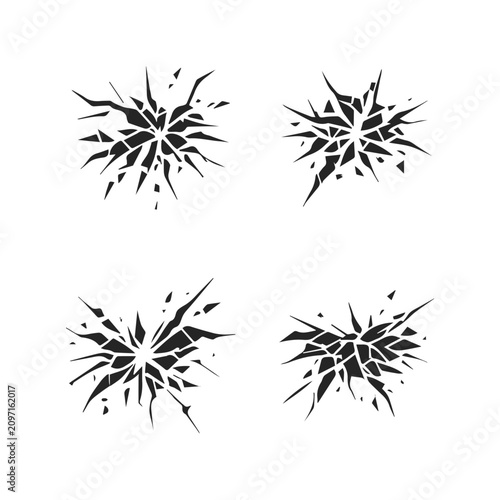 roken Glass Crack Impact Effect Set