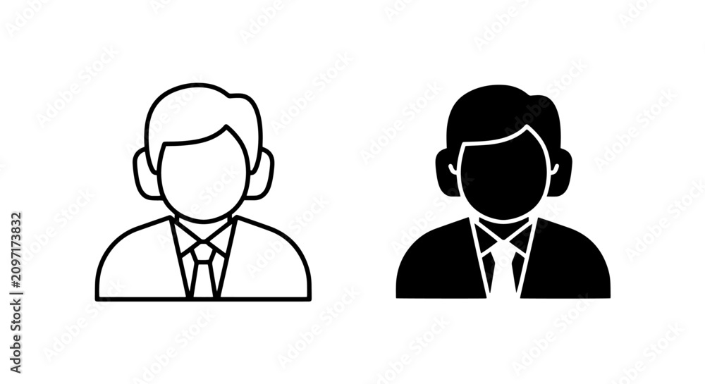 Fototapeta premium Businesswoman professional avatar user profile icon set