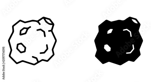 Принти на полотні Asteroid Icons, Space Rock Vector Graphics, Celestial Body Symbols, Cosmic Objec