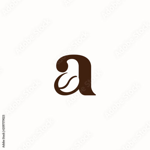 a coffee logo. Vector illustration of the letter A and coffee for an icon, symbol, or logo.