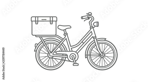 Konstfotografi Bicycle with cargo basket attached.