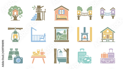Konstfotografi Colorful icons of travel and tourism.
