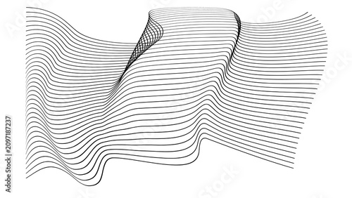 Photos parametric wavy line grid  pattern geometric monochrome design