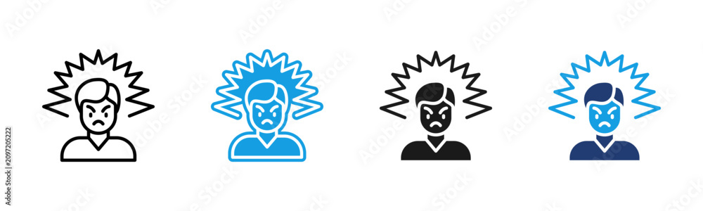 Photography Anger icon multiple style collection