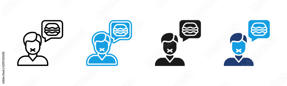 Foto Eating Disorders icon multiple style collection