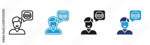 Tableau sur toile Eating Disorders icon multiple style collection