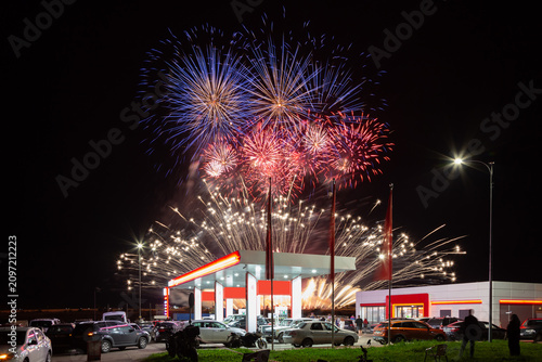 Fireworks at gas stations in Russia