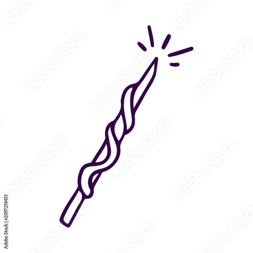 Canvas Print Magic Wand with Sparkles Hand Drawn Doodle