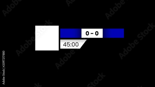 Score box for streaming or media sport. Overlay Graphic