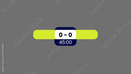 Score box for streaming or media sport. Overlay Graphic