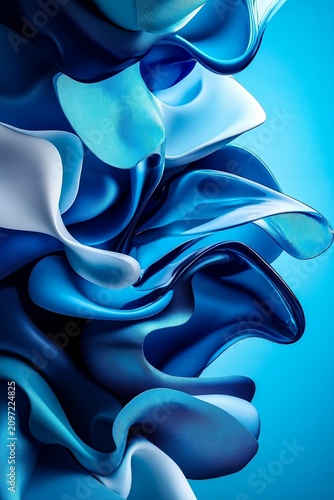 A blue and white abstract background with a lot of blue and black shapes