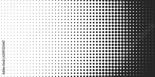 Halftone gradient. Dotted gradient, smooth dots spraying and halftones dot background seamless horizontal geometric pattern vector template set. dots vector