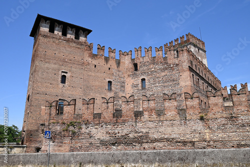 Détail des remparts du Castelvecchio dans la ville de Vérone