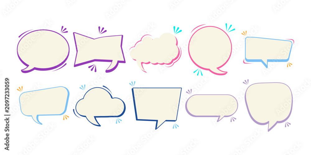 Fototapeta premium Cartoon Conversation Speech Bubble