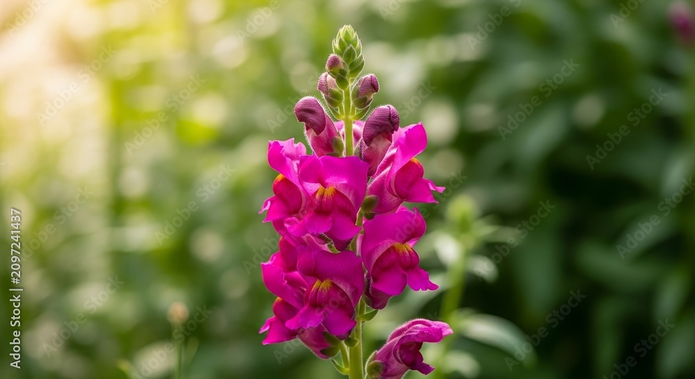 Obraz premium Vibrant Pink Snapdragon Flower Blooming in a Lush Garden.