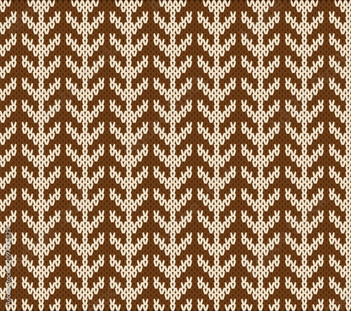 Seamless Christmas Knitting Pattern with Red and White Geometric Diamonds