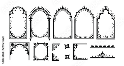 Cuadro en lienzo Gothic Archway Collection: Ornate architectural elements and decorative borders, evoking vintage charm and classic design