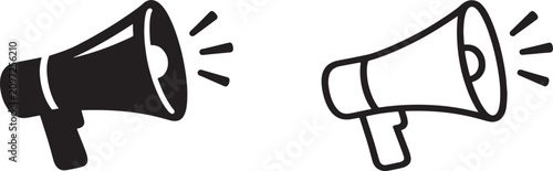 Canvastavla Megaphone icons in black and white