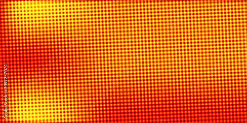 Abstract dot orange color wave pattern screen led light gradient texture background. Technology big data digital concept. 3d rendering.