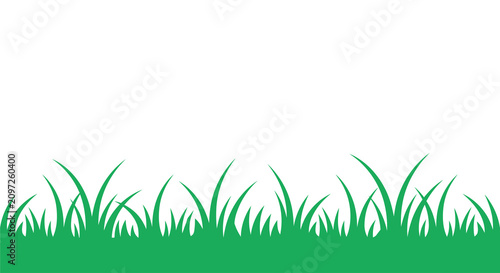 Принти на полотні Green grass blades illustration with a white background a simple and stylized bo