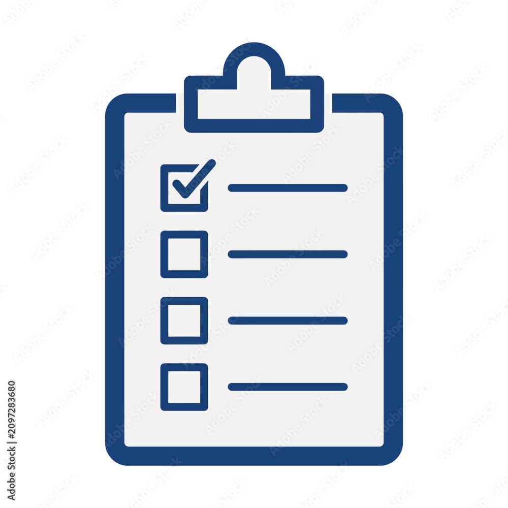 Fototapeta premium Checklist Clipboard with One Checked Box.