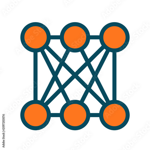 Network connections graph with nodes.