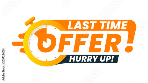 Vászonkép Last time sale, bargain deal offer countdown badge