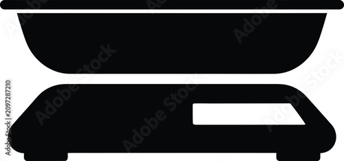 Canvastavla Silhouette design of a kitchen scale for weighing food items vector