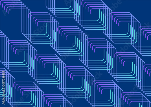 Futuristic Neon Geometric Seamless Pattern with Rounded Square Lines, Abstract Tech Background for AI, Cybersecurity, SaaS, UI UX, Website and Digital Branding