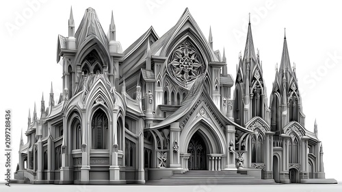 Detailed historical church facade high resolution image