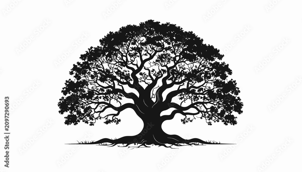 Fototapeta premium Large Tree with Branches and Leaves.